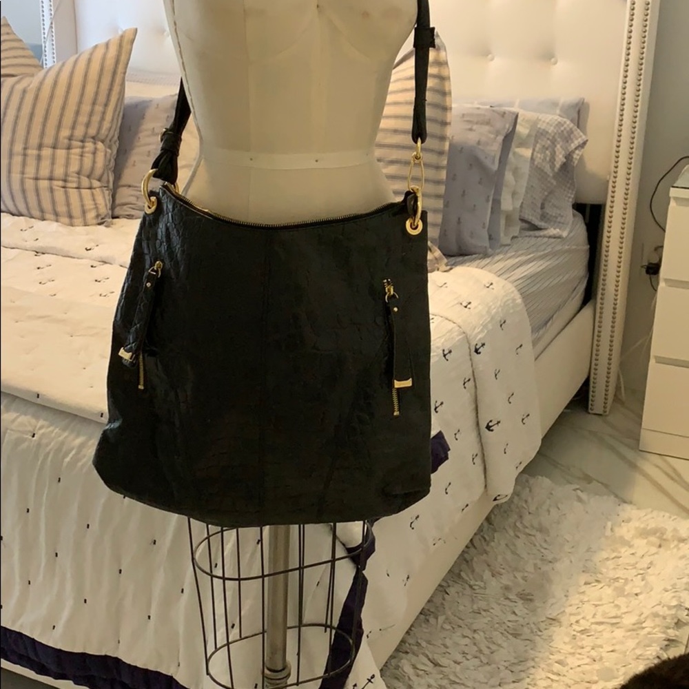 Large purse crocodile leather